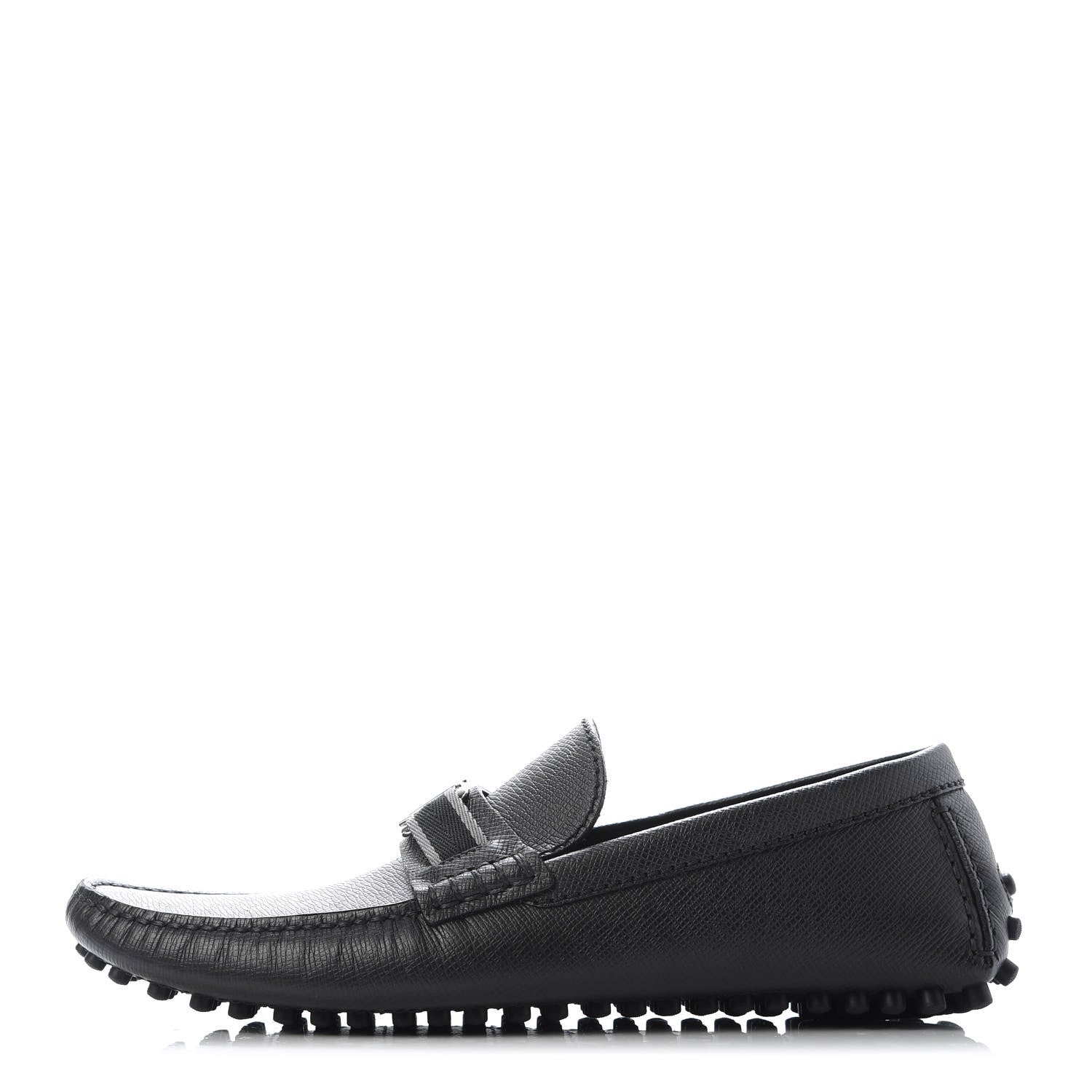 Louis Vuitton Taiga Hockenheim Moccasin Loafers 7.5 Black 1 of 9