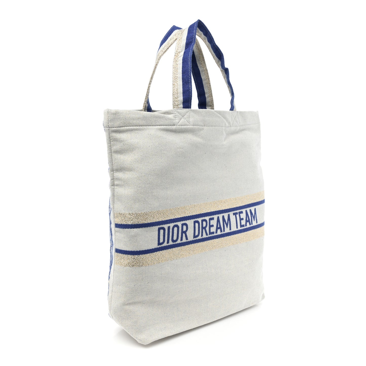 Canvas Print Cruise Tote Ivory Blue