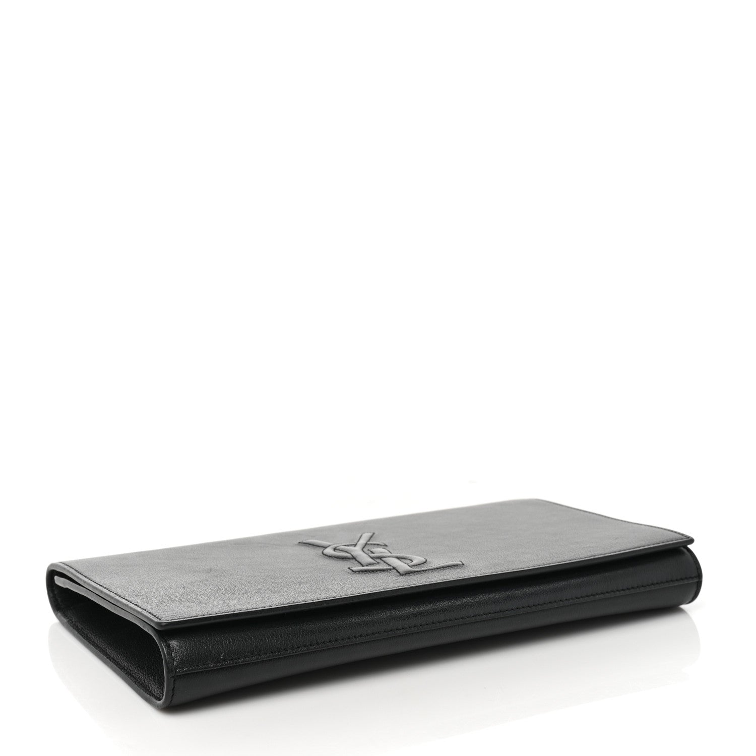 Saint Laurent Calfskin Monogram Large Belle De Jour Clutch Black 4 of 8