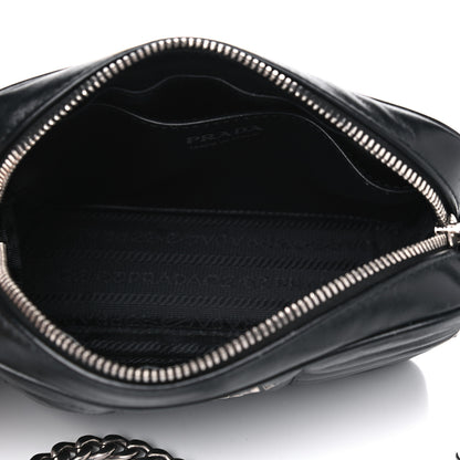 Prada Soft Calfskin Diagramme Crossbody Bag Black 4 of 9