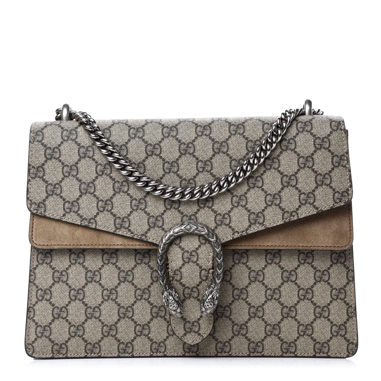 Gucci GG Supreme Monogram Medium Dionysus Shoulder Bag Taupe 1 of 10