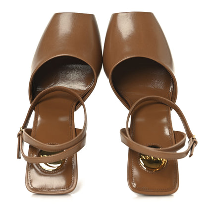 Saint Laurent Smooth Calfskin La Scandale 110 Sandals 38 Dark Macadamia 2 of 10