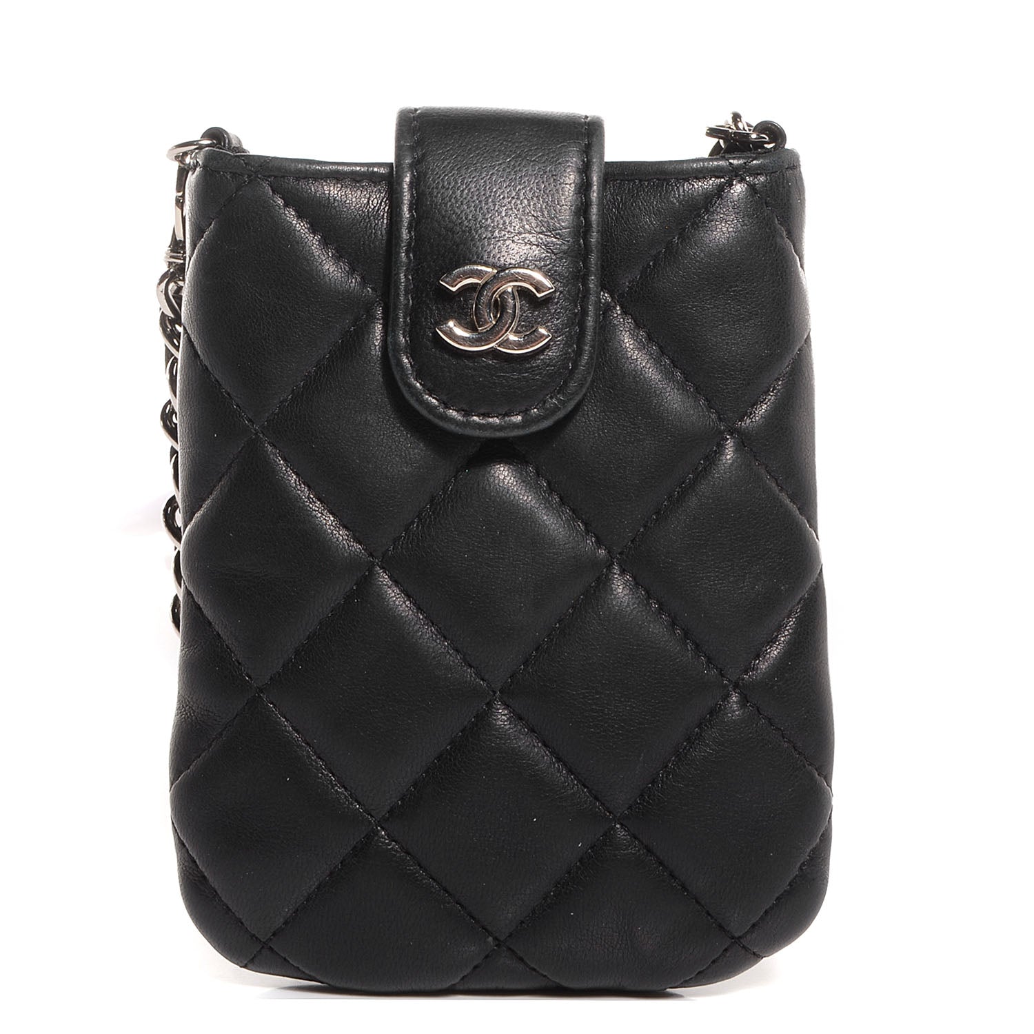 Chanel Lambskin Quilted Chain Phone Case Black 1 of 7