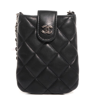 Chanel Lambskin Quilted Chain Phone Case Black 1 of 7