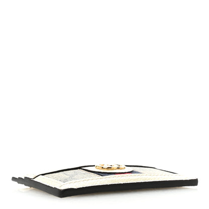 Gucci GG Supreme Monogram Textured Calfskin Web Ophidia Card Holder Beige Ebony Mystic White 4 of 7