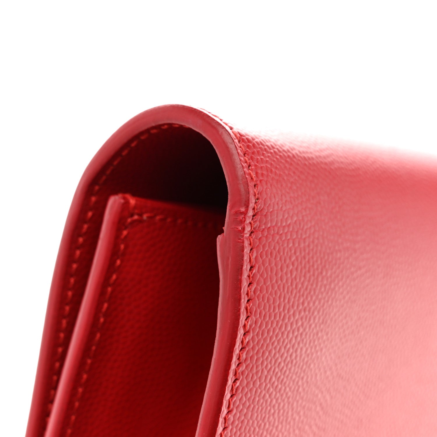 Saint Laurent Grain De Poudre Classic Monogram Cassandre Clutch Dark Red 10 of 11