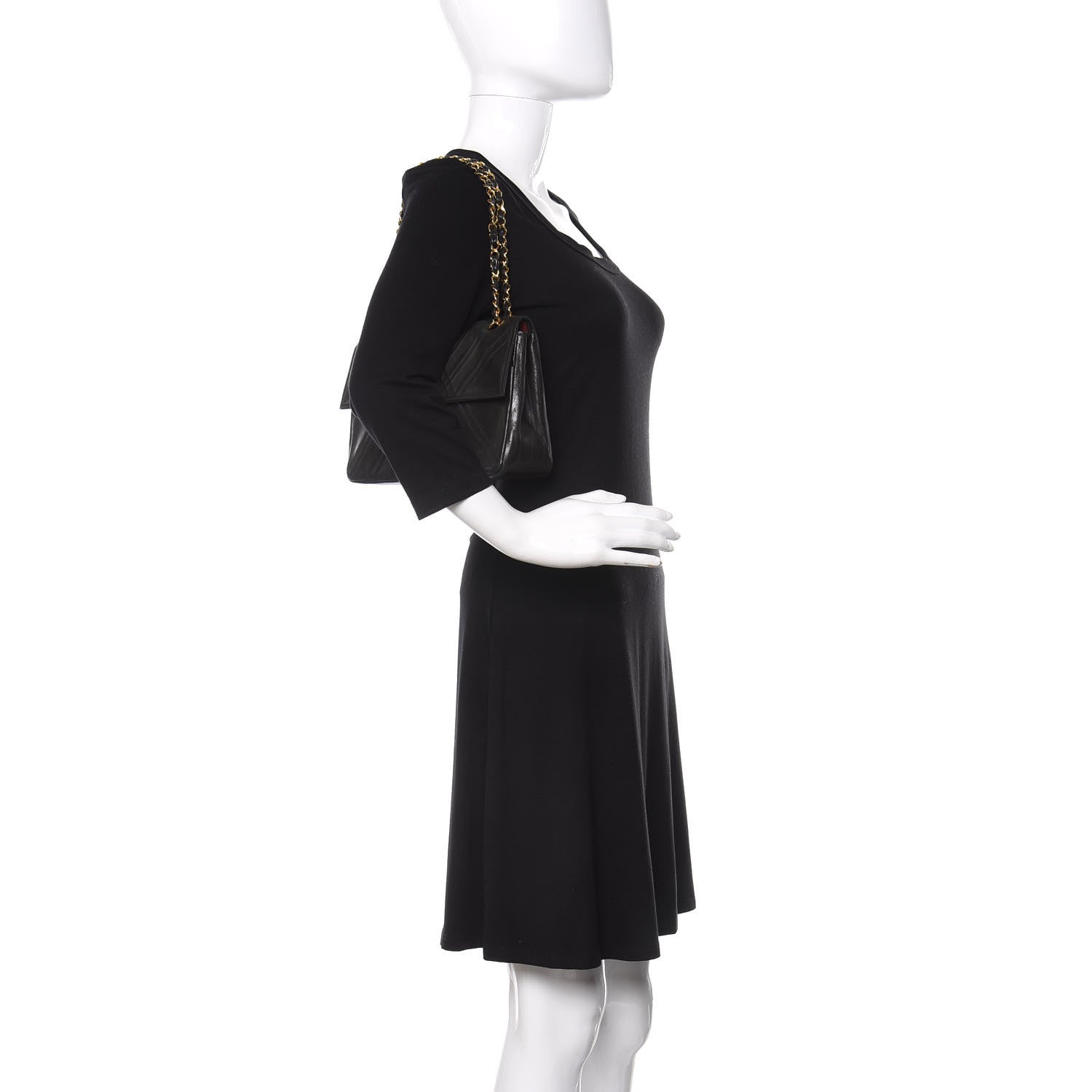 Chanel Lambskin Stitched Small Single Flap Black 2 of 10