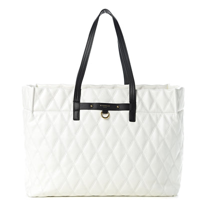 Givenchy Rubber Effect Canvas Quilted Duo Shopper Tote White 3 of 11