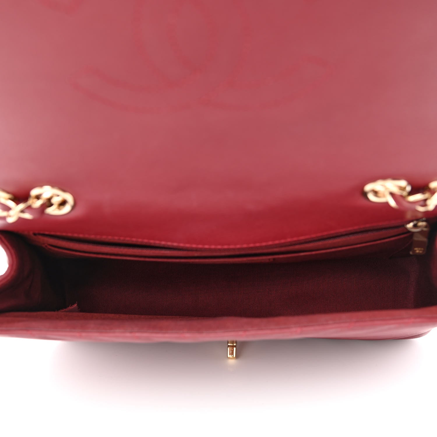 Chanel Calfskin Chevron Quilted Large Statement Flap Red 5 of 11