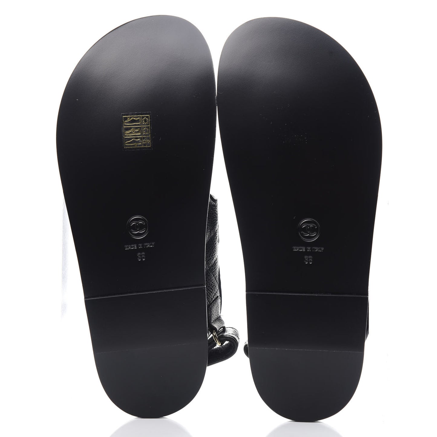 Grained Calfskin Velcro Dad Sandals 38 Black
