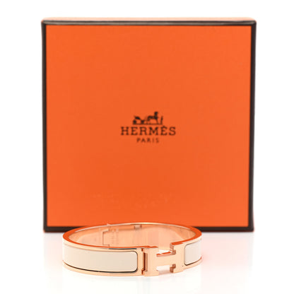 Hermes Enamel Narrow Clic Clac H Bracelet PM Creme 5 of 5