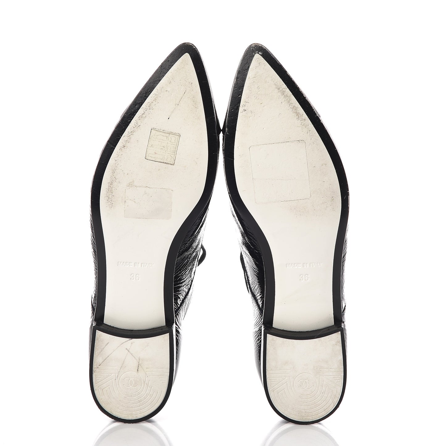 Patent Goatskin CC Lace Up Oxfords 36 Dark Navy
