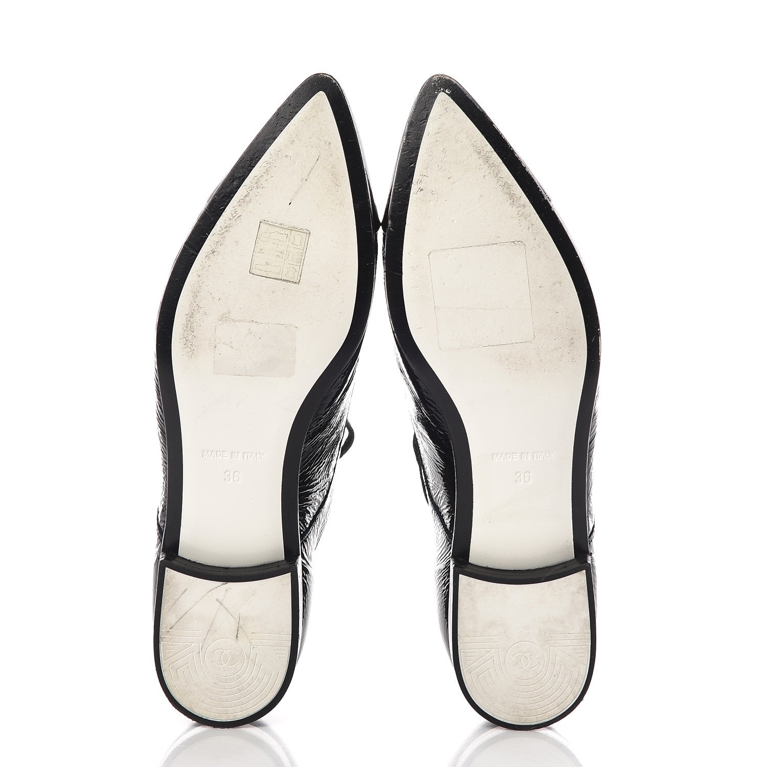 Chanel Patent Goatskin CC Lace Up Oxfords 36 Dark Navy 7 of 16