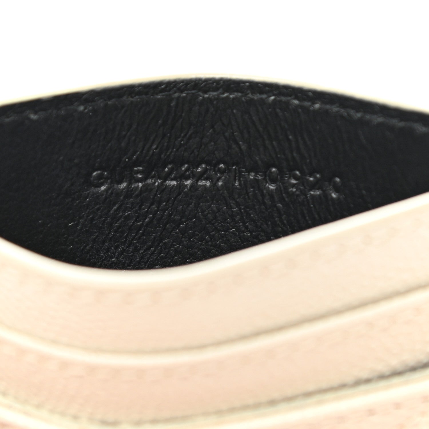 Saint Laurent Grain De Poudre Matelasse Chevron Monogram Credit Card Case Sea Salt 7 of 7
