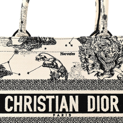 Christian Dior Canvas Zodiac Toile De Jouy Embroidered Medium Book Tote Latte 8 of 13