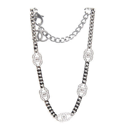 Chanel Ruthenium Crystal Chain CC Choker Silver 2 of 4