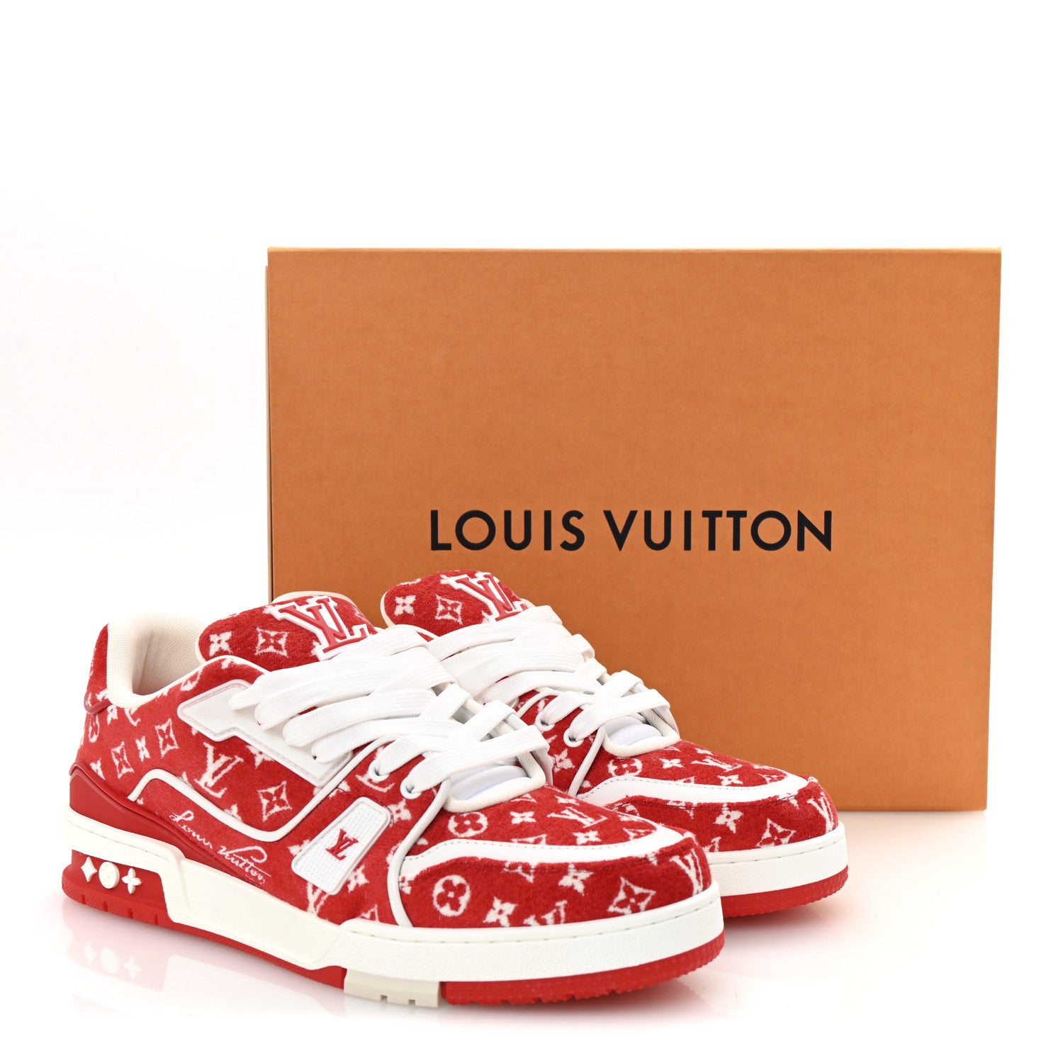 Louis Vuitton Jacquard Velvet Monogram Mens LV Trainer Sneakers 8