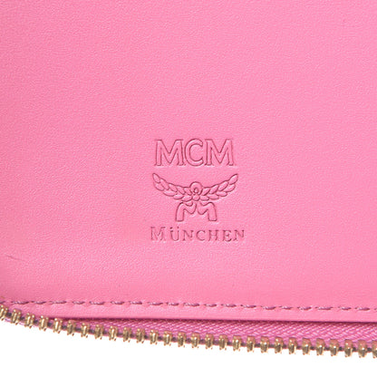 MCM Visetos Large Zip Around Wallet Pink 6 of 6