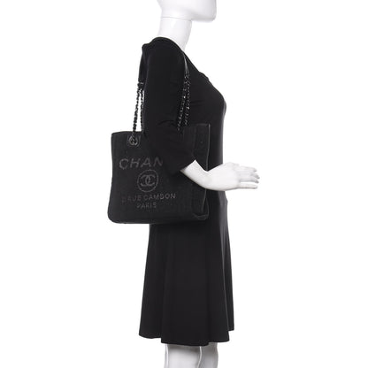 Chanel Lurex Boucle Mini Deauville Tote Black 2 of 10
