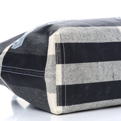 Burberry Coated Canvas Mega Check Medium Doodle Tote Black White 7 of 8