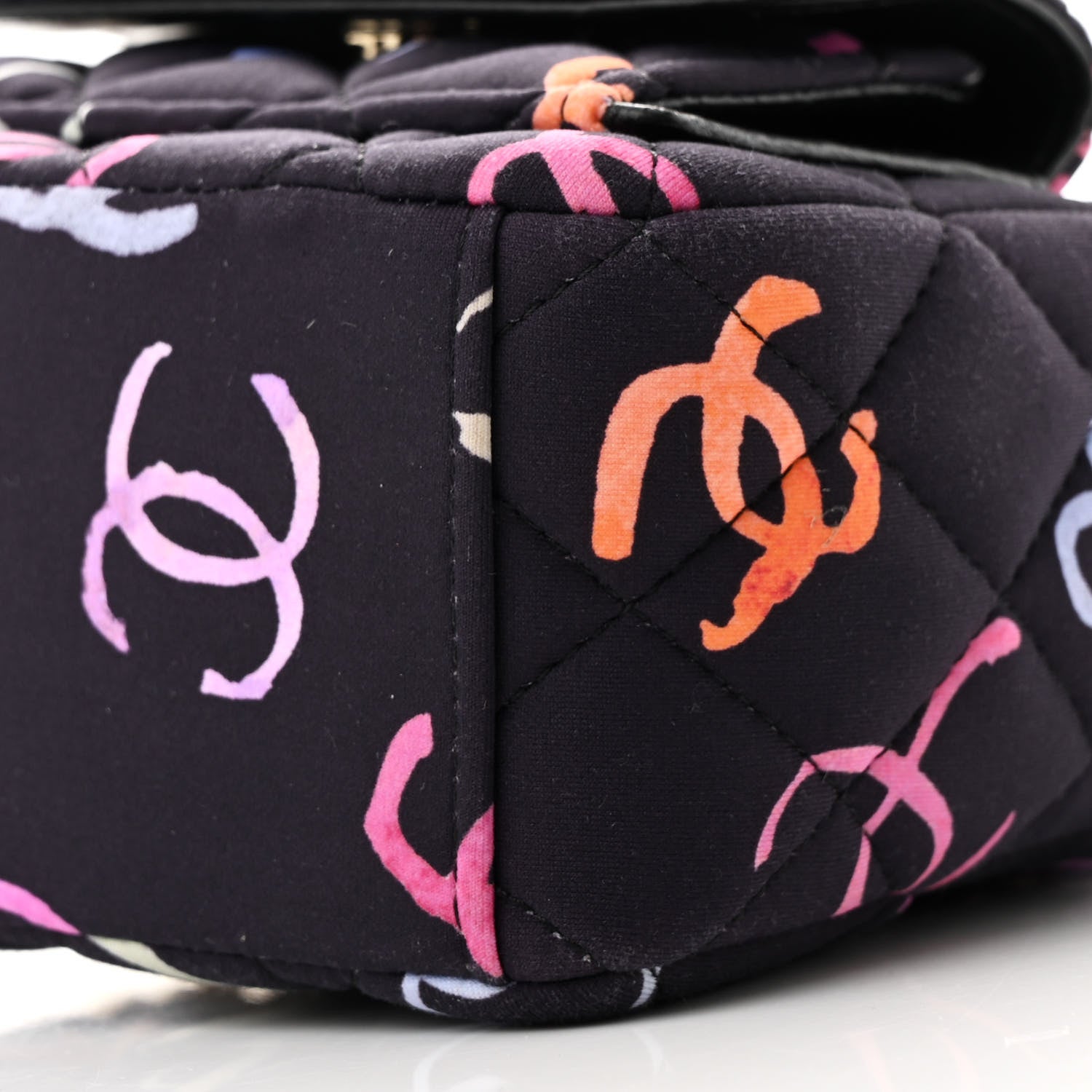 Chanel Printed Fabric Quilted CC Mini Classic Backpack Black Multicolor 10 of 11