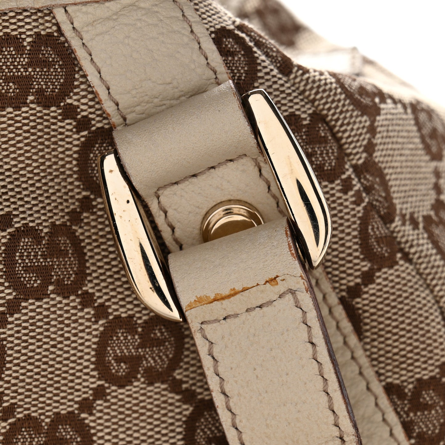 Monogram Medium Abbey Shoulder Bag Off White