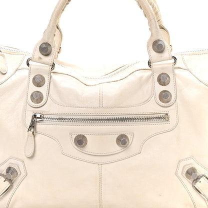 Balenciaga Agneau Giant 21 Silver Hardware Work White Light 9 of 13