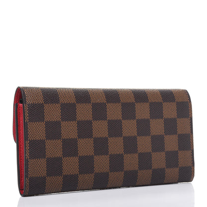 Louis Vuitton Damier Ebene Emilie Wallet Red 3 of 9