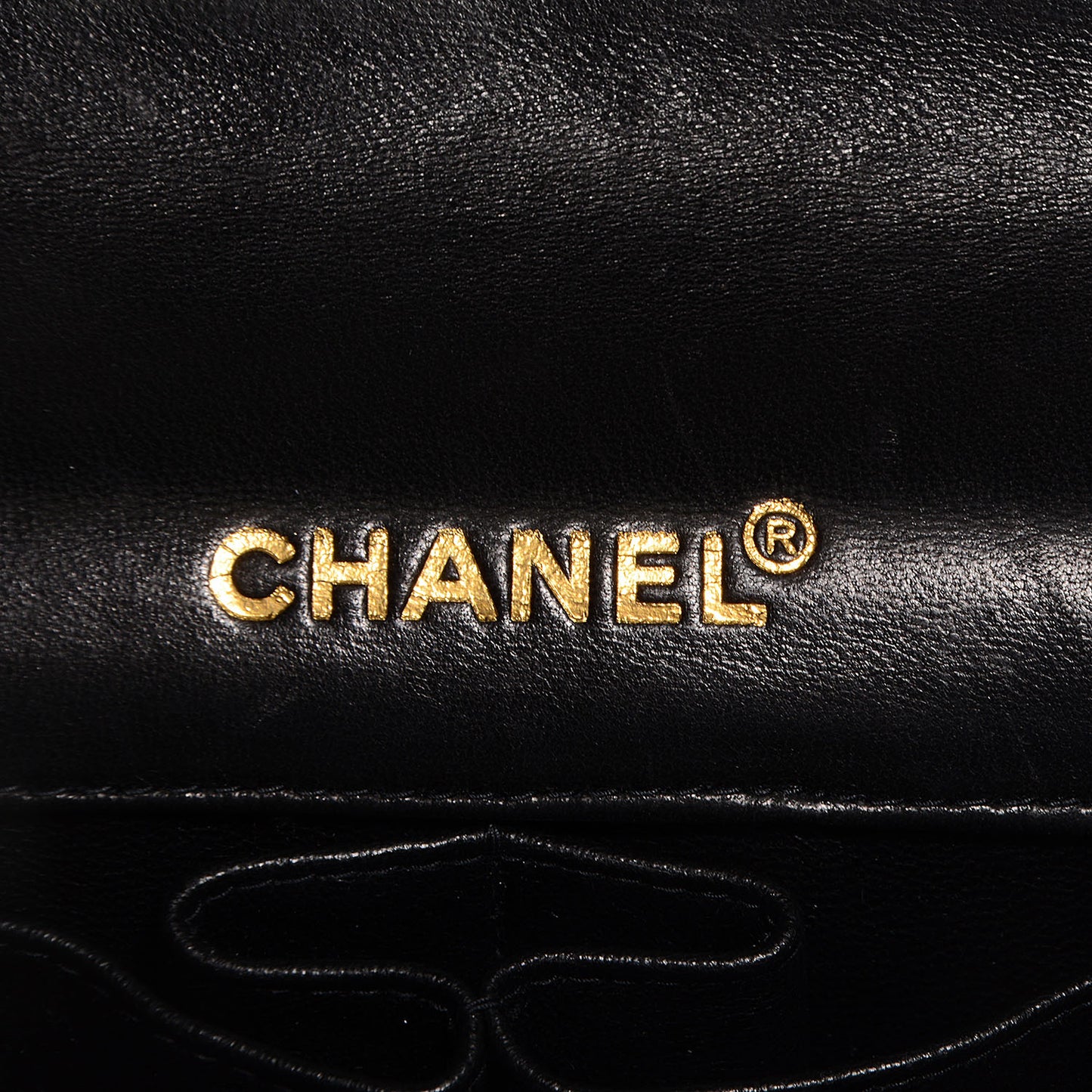 Lambskin East West Chocolate Bar Flap Black