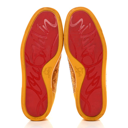 Christian Louboutin Calfskin Veau Velours Strass Louis Junior Flat Sneakers 41 Topaz 5 of 26