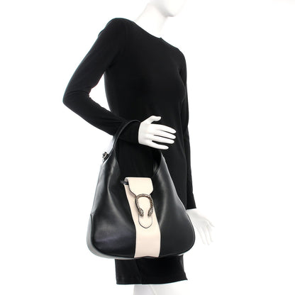 Gucci Calfskin Web Medium Dionysus Hobo Black White 3 of 8