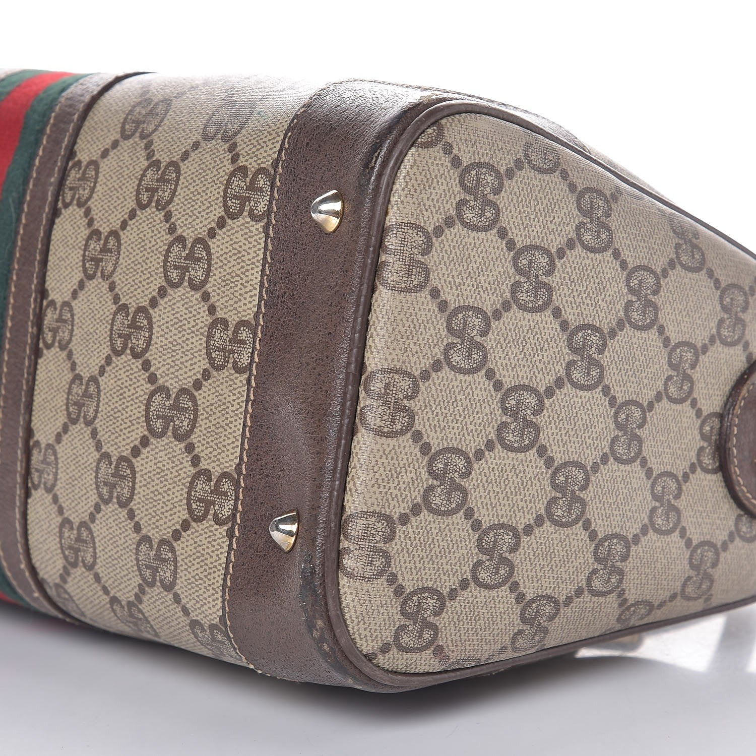 Gucci GG Plus Monogram Vintage Web Small Boston Dark Brown 24 of 25