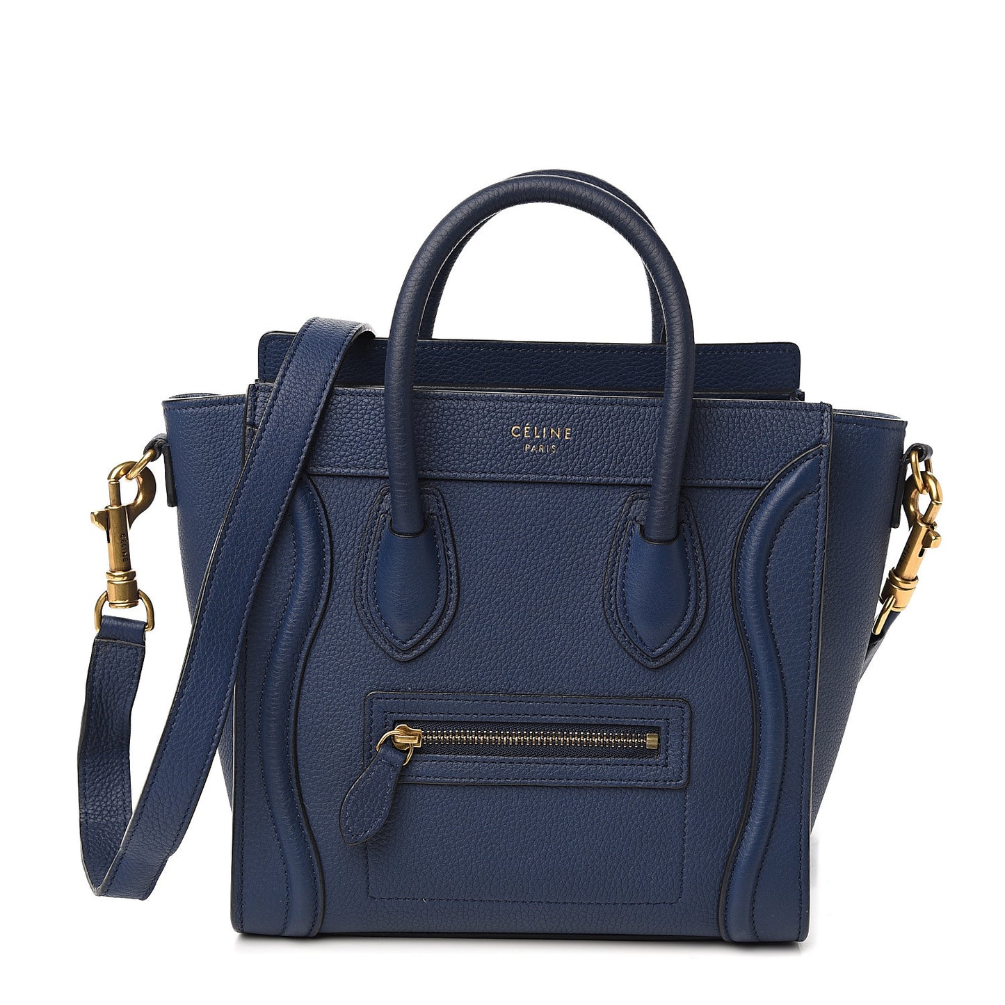 Drummed Calfskin Nano Luggage Marine