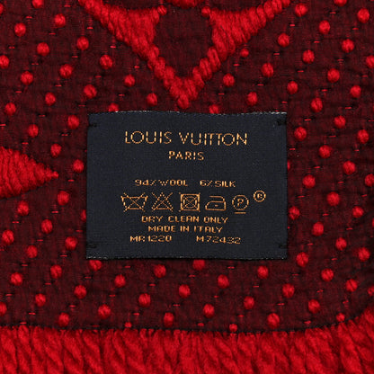 Louis Vuitton Wool Silk Logomania Scarf Rubis 3 of 3