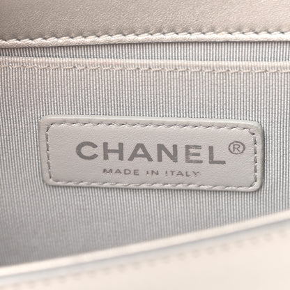 Chanel Metallic Lambskin PVC Quilted Small Boy Flap Blue 6 of 19