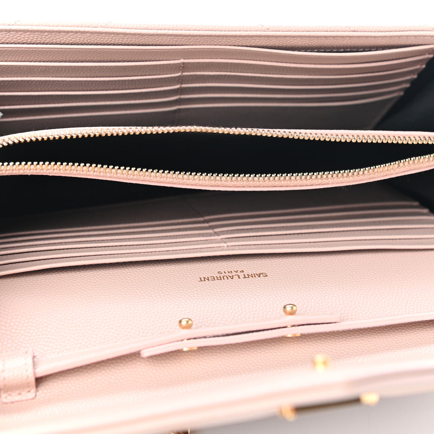 Grain De Poudre Matelasse Chevron Monogram Chain Wallet Pale Pink