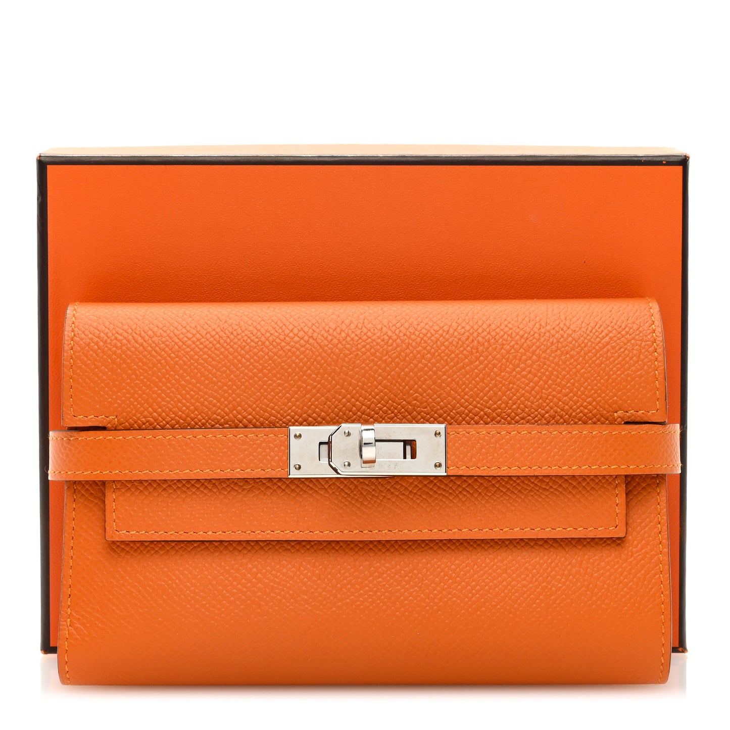 Epsom Verso Kelly Medium Wallet Abricot Rose Azalee