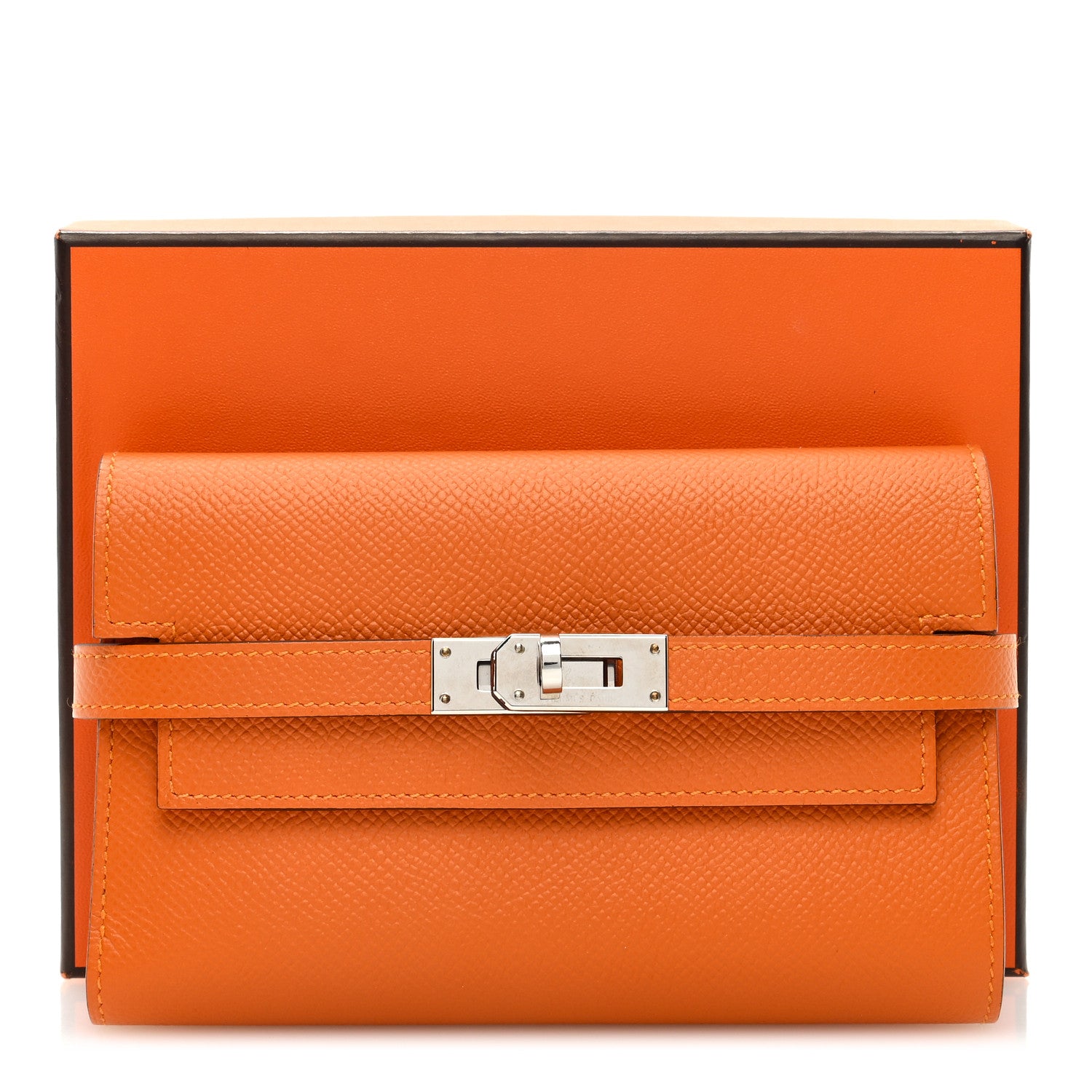 Hermes Epsom Verso Kelly Medium Wallet Abricot Rose Azalee 7 of 7