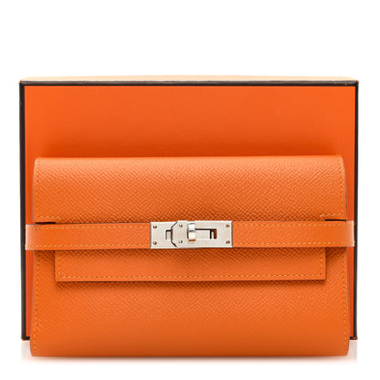 Hermes Epsom Verso Kelly Medium Wallet Abricot Rose Azalee 7 of 7