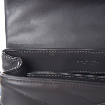 Saint Laurent Calfskin Y Quilted Monogram Toy Loulou Crossbody Bag Asphalt 6 of 11