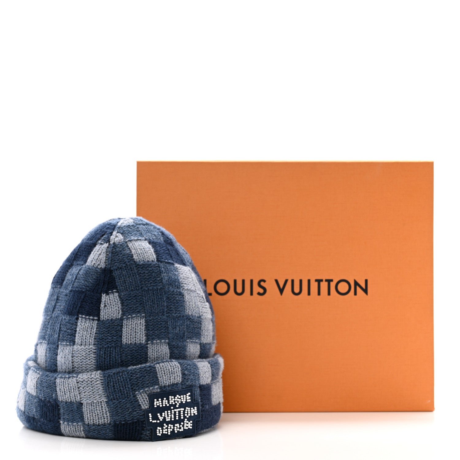 Louis Vuitton Wool Damoflage Beanie Hat Blue 11 of 11