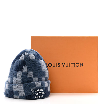 Louis Vuitton Wool Damoflage Beanie Hat Blue 11 of 11