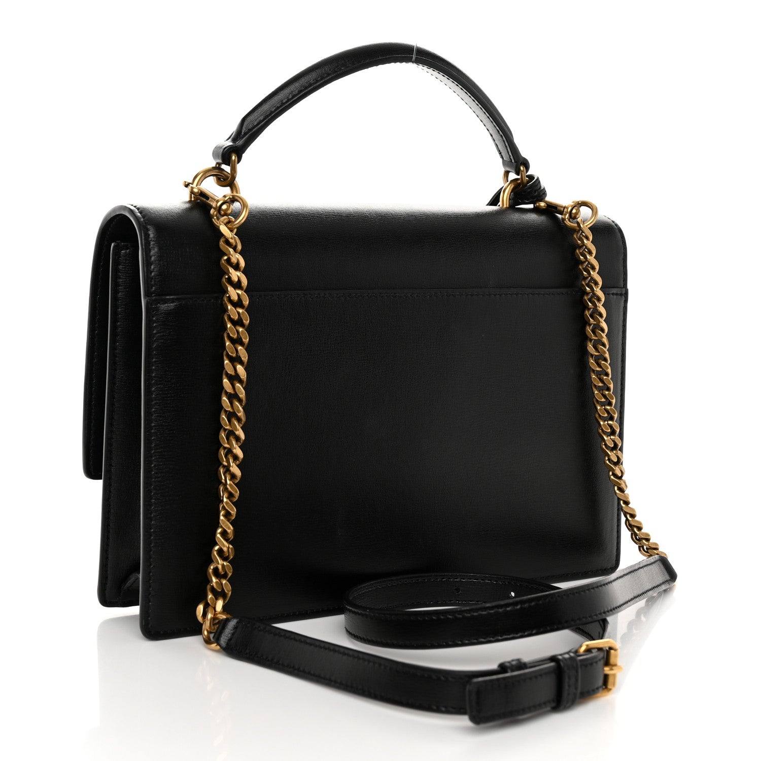 Saint Laurent SAINT LAURENT Smooth Calfskin Medium Monogram Sunset Satchel Black 3 of 9