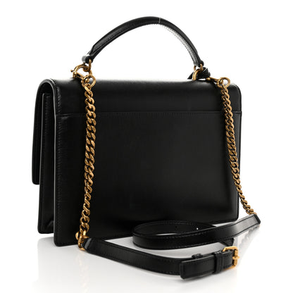 Saint Laurent SAINT LAURENT Smooth Calfskin Medium Monogram Sunset Satchel Black 3 of 9
