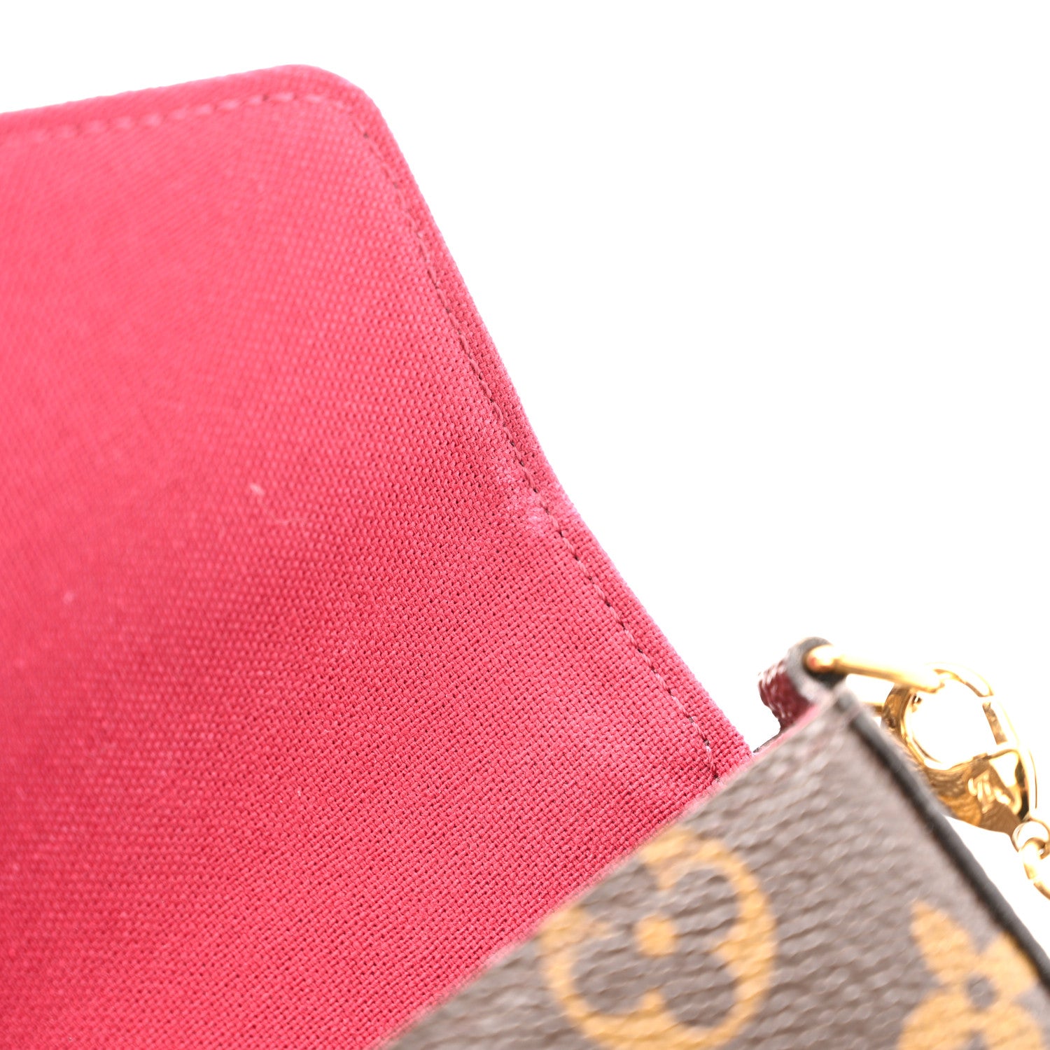 Louis Vuitton Monogram Pochette Felicie Chain Wallet Fuchsia 13 of 13