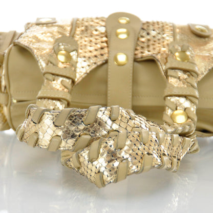 Chloe Metallic Python Silverado Shoulder Bag Gold 6 of 9