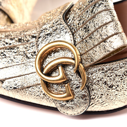 Gucci Galassia GG Marmont Fringe 50mm Loafer Pumps 36.5 Platino 11 of 12