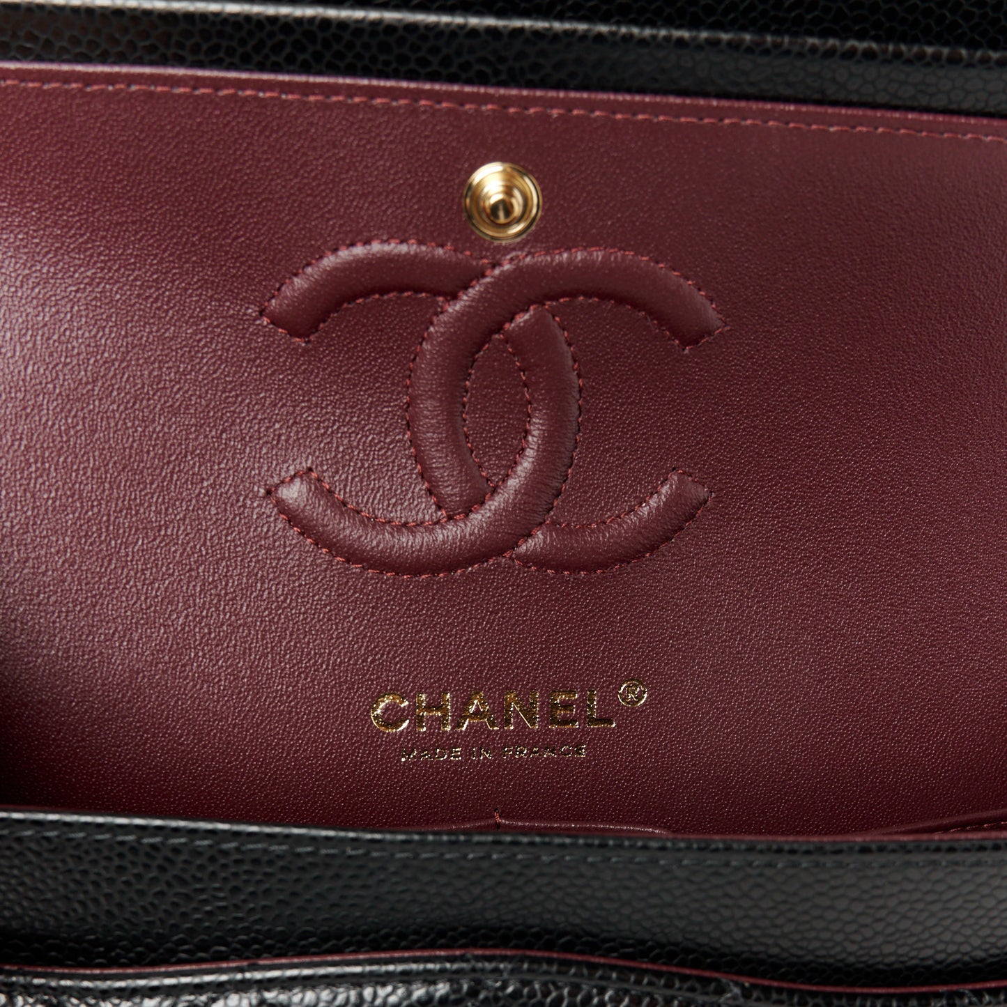 Caviar Quilted Small Double Flap Black