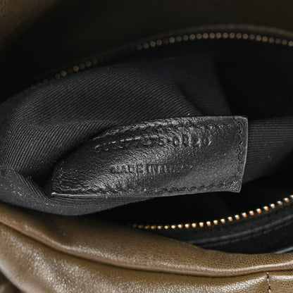 Saint Laurent Lambskin Quilted Medium Loulou Puffer Monogram Chain Satchel Seaweed 13 of 17