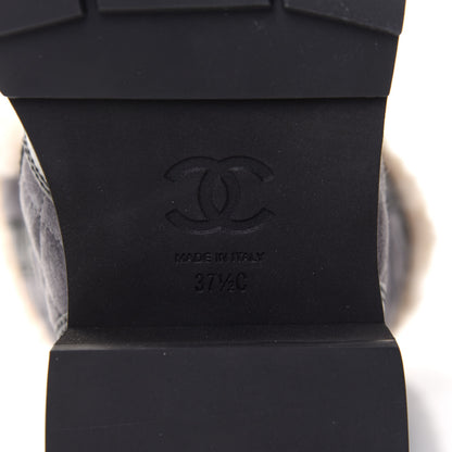 Chanel Calfskin Suede CC Snow Boots 37.5 8 of 13